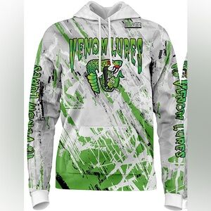 🎣 Full Dye Fleece Hoodie – Venom Lures (Size ~2XL)